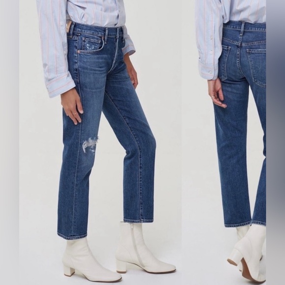Citizens of Humanity Emerson Slim Fit Boyfriend Jeans Distressed Size 27 - Picture 1 of 7